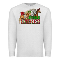 Oatmeal Heather all the jingle ladies christmas horses Premium Sweatshirt - LillyAllenDesigns