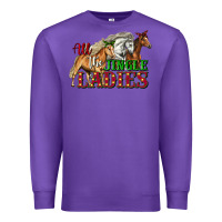 Purple all the jingle ladies christmas horses Premium Sweatshirt - LillyAllenDesigns