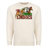 Sandshell all the jingle ladies christmas horses Premium Sweatshirt - LillyAllenDesigns