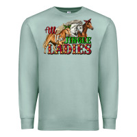 Seafoam all the jingle ladies christmas horses Premium Sweatshirt - LillyAllenDesigns