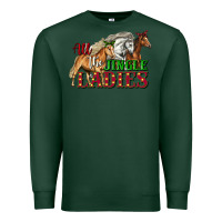 Sports Green all the jingle ladies christmas horses Premium Sweatshirt - LillyAllenDesigns