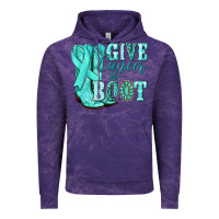 Cloud Purple Give Cancer the boot Ovarian Cancer teal ribbon Vintage Hoodie - NancyCooperArtShop