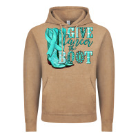 Vintage Coffee Give Cancer the boot Ovarian Cancer teal ribbon Vintage Hoodie - NancyCooperArtShop