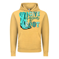 Vintage Mustard Give Cancer the boot Ovarian Cancer teal ribbon Vintage Hoodie - NancyCooperArtShop