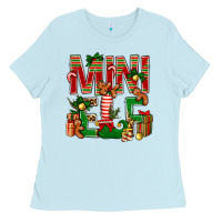 Baby Blue Christmas Mini Elf Ladies Tee - BundleAndBundleShop