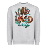 Heather Grey One Loved Nurse Heavyweight Sweatshirt - FaDigitalArtStudio
