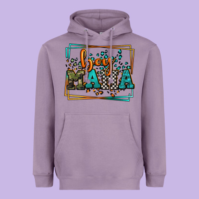 Leopard Camo Boy Mama Mother's Day Heavyweight Hoodie Designed By Lillyallendesigns