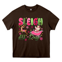Chocolate Brown sleigh all day Heavy Core Tee - MaliasSmallBusiness
