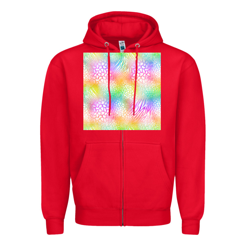 Neon Safari Seamless Pattern Zipper Hoodie by BundleAndBundleShop | Teevron