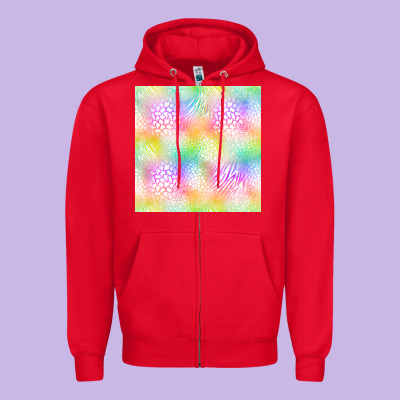 Neon Safari Seamless Pattern Zipper Hoodie Designed By Bundleandbundleshop