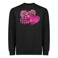 Black breast cancer hearts Heavyweight Sweatshirt - FaDigitalArtStudio