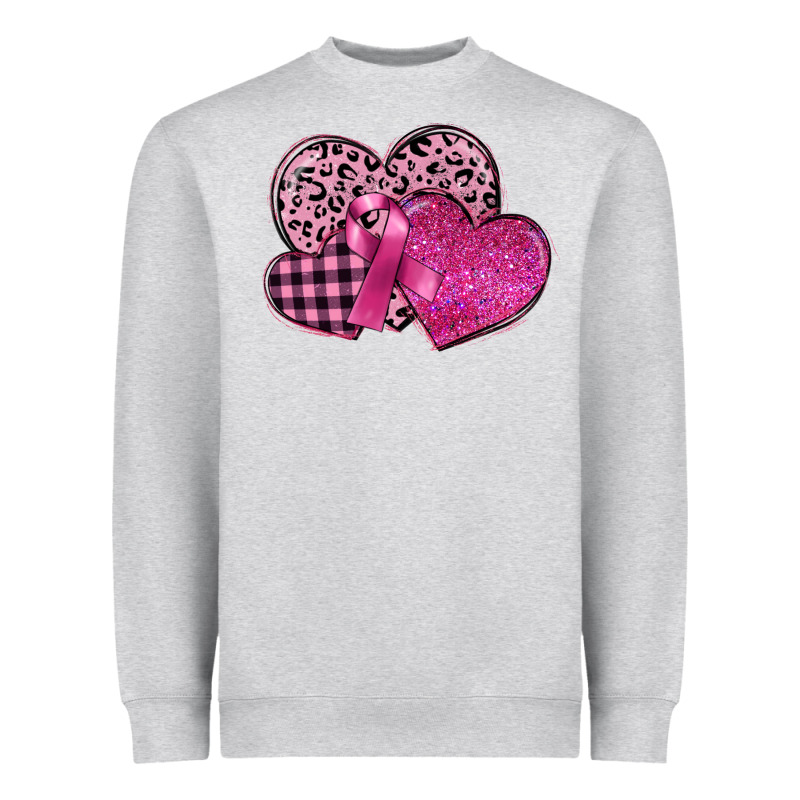 Breast Cancer Hearts Heavyweight Sweatshirt by FaDigitalArtStudio | Teevron