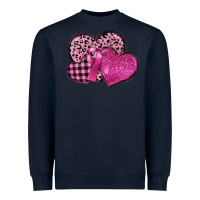 Navy breast cancer hearts Heavyweight Sweatshirt - FaDigitalArtStudio