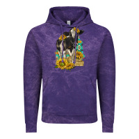 Cloud Purple Sunflowers Cow Vintage Hoodie - texasbilliewilder