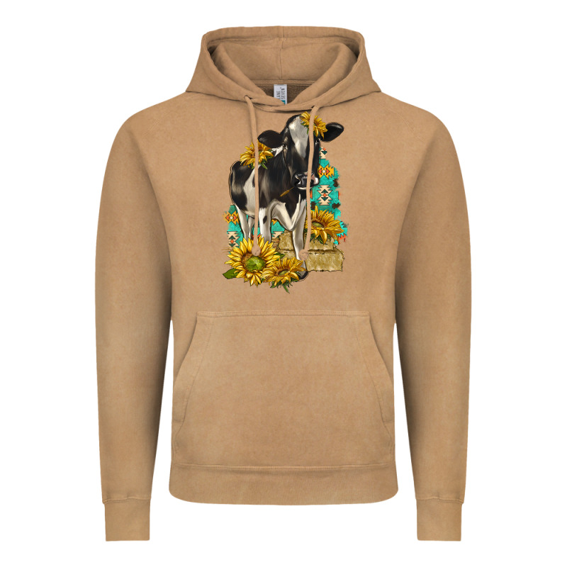 Sunflowers Cow Vintage Hoodie by texasbilliewilder | Teevron