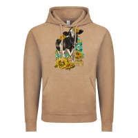 Vintage Coffee Sunflowers Cow Vintage Hoodie - texasbilliewilder