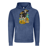 Vintage Denim Sunflowers Cow Vintage Hoodie - texasbilliewilder