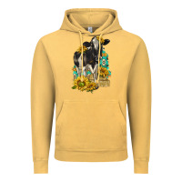 Vintage Mustard Sunflowers Cow Vintage Hoodie - texasbilliewilder