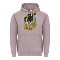 Vintage Zinc Sunflowers Cow Vintage Hoodie - texasbilliewilder