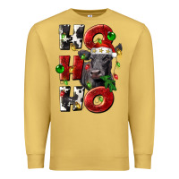 Antique Gold Christmas ho ho ho black angus Premium Sweatshirt - LillyAllenDesigns