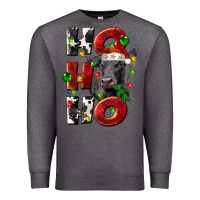 Charcoal Heather Christmas ho ho ho black angus Premium Sweatshirt - LillyAllenDesigns
