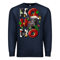 Navy Christmas ho ho ho black angus Premium Sweatshirt - LillyAllenDesigns
