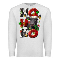 Oatmeal Heather Christmas ho ho ho black angus Premium Sweatshirt - LillyAllenDesigns