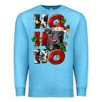 Ocean Blue Christmas ho ho ho black angus Premium Sweatshirt - LillyAllenDesigns