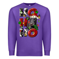 Purple Christmas ho ho ho black angus Premium Sweatshirt - LillyAllenDesigns