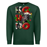 Sports Green Christmas ho ho ho black angus Premium Sweatshirt - LillyAllenDesigns