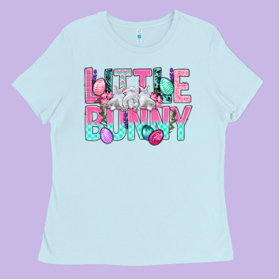 Little Bunny Easter Ladies Tee Designed By Bundleandbundleshop