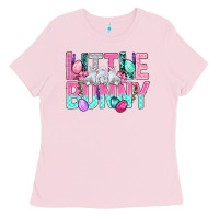 Bubblegum Pink Little Bunny Easter Ladies Tee - BundleAndBundleShop