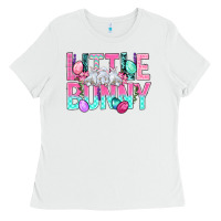 White Little Bunny Easter Ladies Tee - BundleAndBundleShop