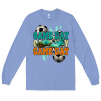 Colony Blue Game day lightning bolt soccer Long Sleeve Tee - HowdyJamesFarm