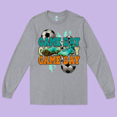 Game Day Lightning Bolt Soccer Long Sleeve Tee Designed By Howdyjamesfarm