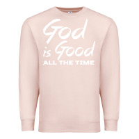 Pale Pink God Is Good All The Time Christian Worship Premium Sweatshirt - tuanDangUi