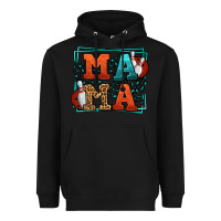 Black Bowling mama leopard frame Mother's Day Heavyweight Hoodie - LillyAllenDesigns