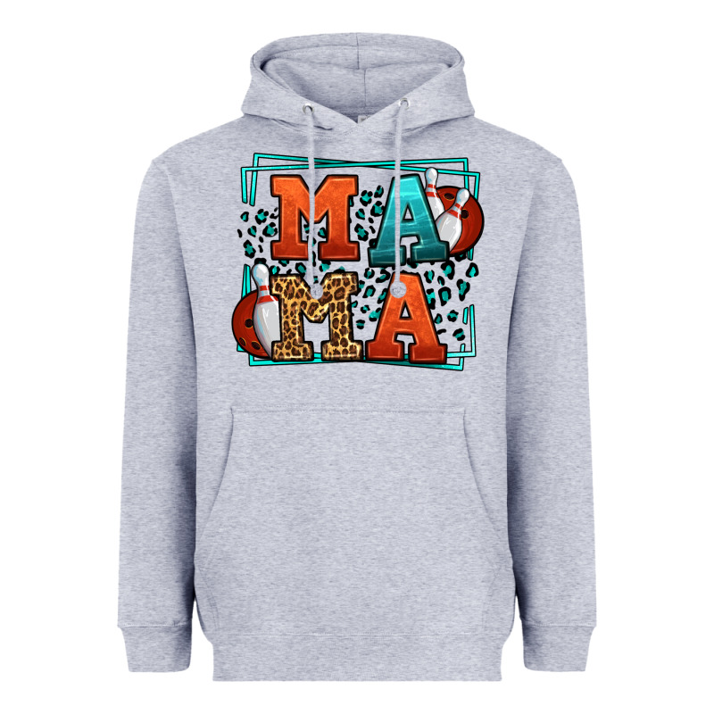 Bowling Mama Leopard Frame Mother's Day Heavyweight Hoodie by LillyAllenDesigns | Teevron