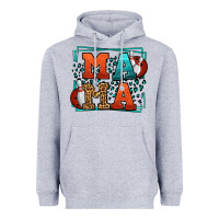 Heather Grey Bowling mama leopard frame Mother's Day Heavyweight Hoodie - LillyAllenDesigns