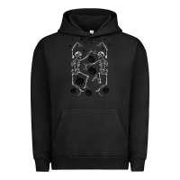 Pigment Black halloween dancing skeletons Urban Hoodie - BarkalooDesign