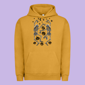 Halloween Dancing Skeletons Urban Hoodie Designed By Barkaloodesign
