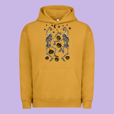 Halloween Dancing Skeletons Urban Hoodie Designed By Barkaloodesign