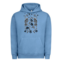 Pigment Pebble Blue halloween dancing skeletons Urban Hoodie - BarkalooDesign