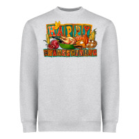 Heather Grey Happy Thanksgiving Heavyweight Sweatshirt - FaDigitalArtStudio