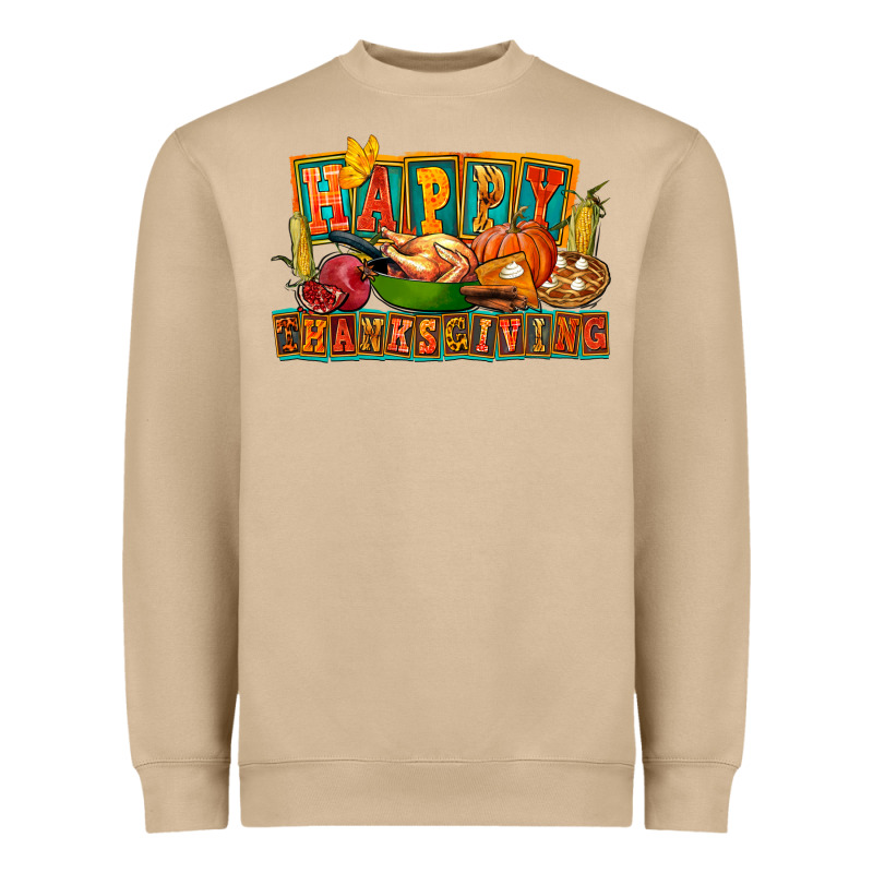 Happy Thanksgiving Heavyweight Sweatshirt by FaDigitalArtStudio | Teevron