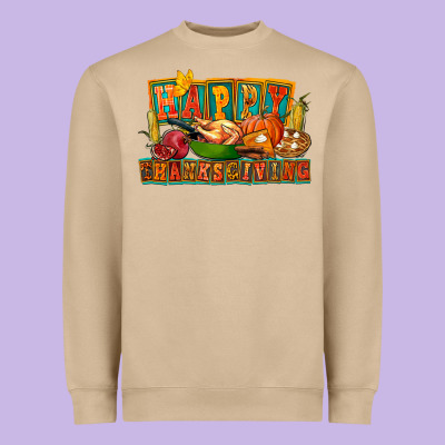 Happy Thanksgiving Heavyweight Sweatshirt Designed By Fadigitalartstudio