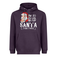 Plum i'm so good santa came twice christmas pajama funn Heavyweight Hoodie - tuanDangUi
