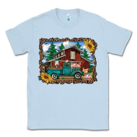 Dusty Blue western barn with farm animals Classic Tee - RanaPortraitStore