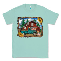 Seafoam western barn with farm animals Classic Tee - RanaPortraitStore