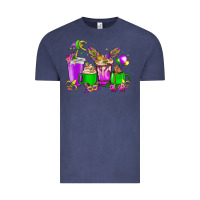 Vintage Denim Mardi Gras coffee cups Vintage Tee - NancyCooperArtShop